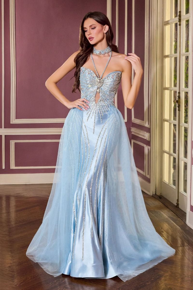 Prom Dresses Long Beaded Formal Prom Evening Dress LaDivine CM391 Dusty Blue