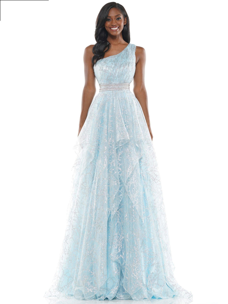 Colors Long Formal Glitter Mesh Prom Dress 2650 - The Dress Outlet