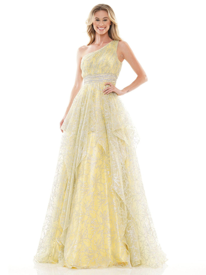 Colors Long Formal Glitter Mesh Prom Dress 2650 - The Dress Outlet