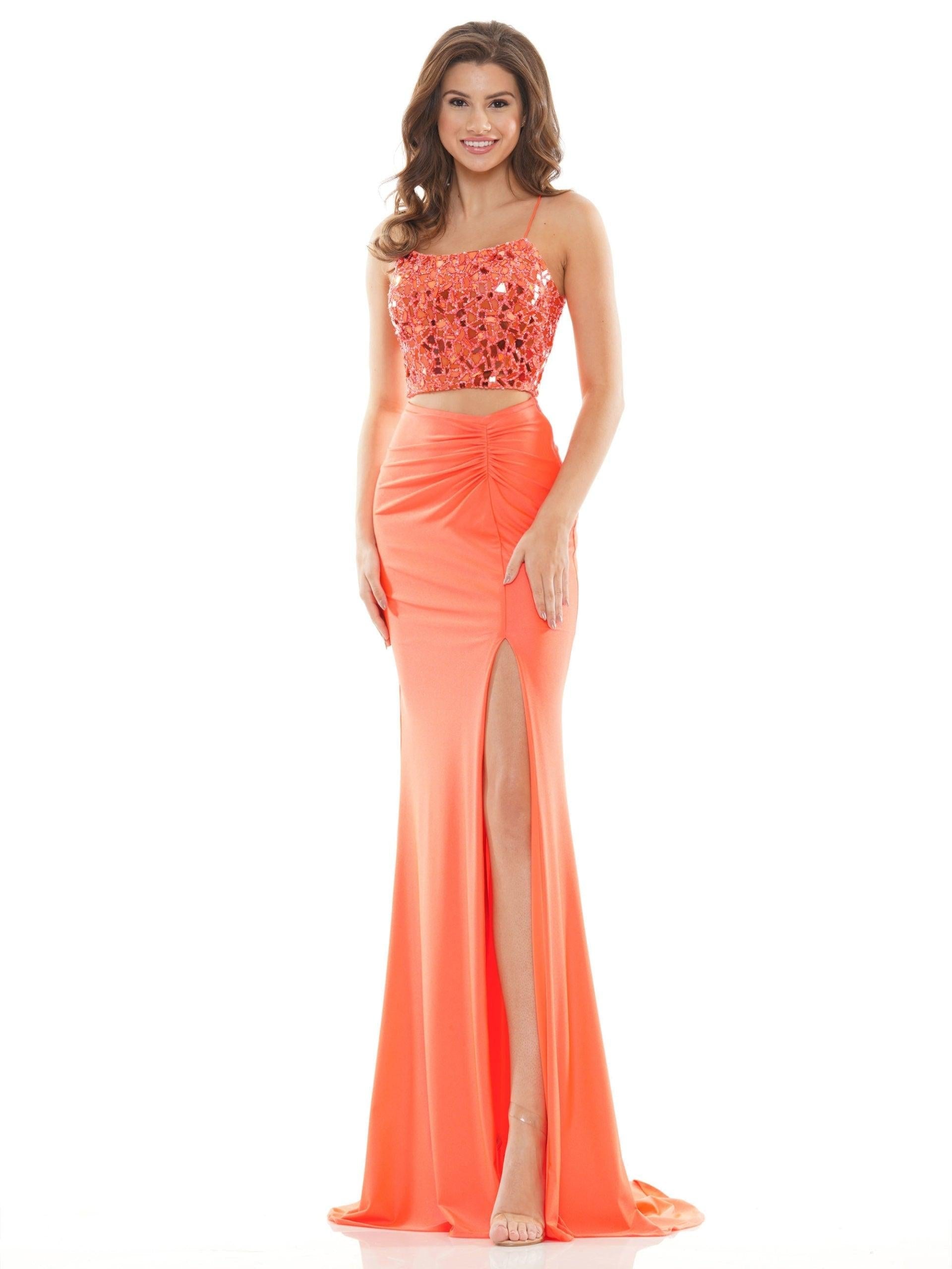 Colors Long Formal Two Piece Beaded Prom Dress 2688 - The Dress Outlet