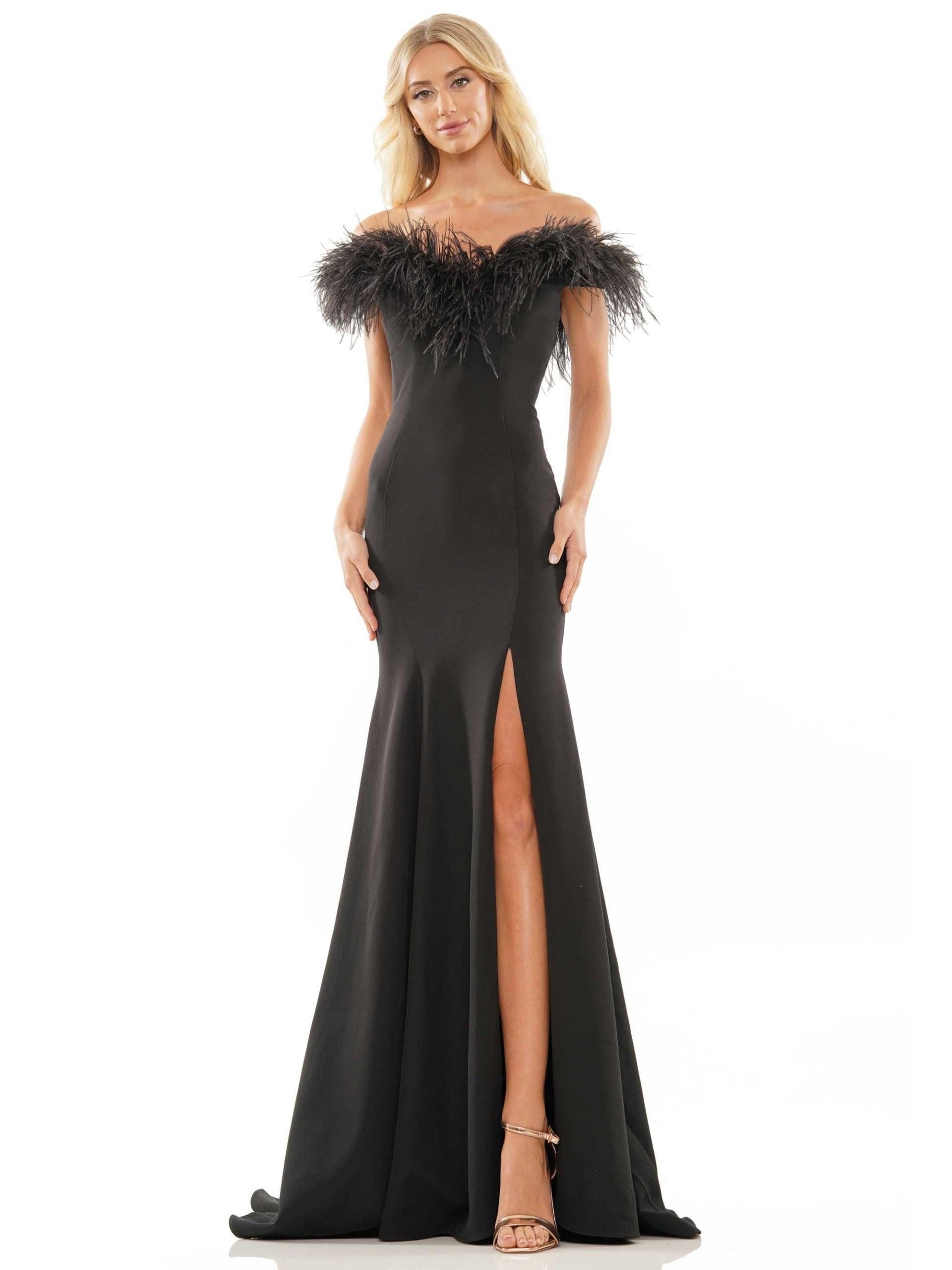 Colors Long Off Shoulder Formal Prom Dress 2663 - The Dress Outlet