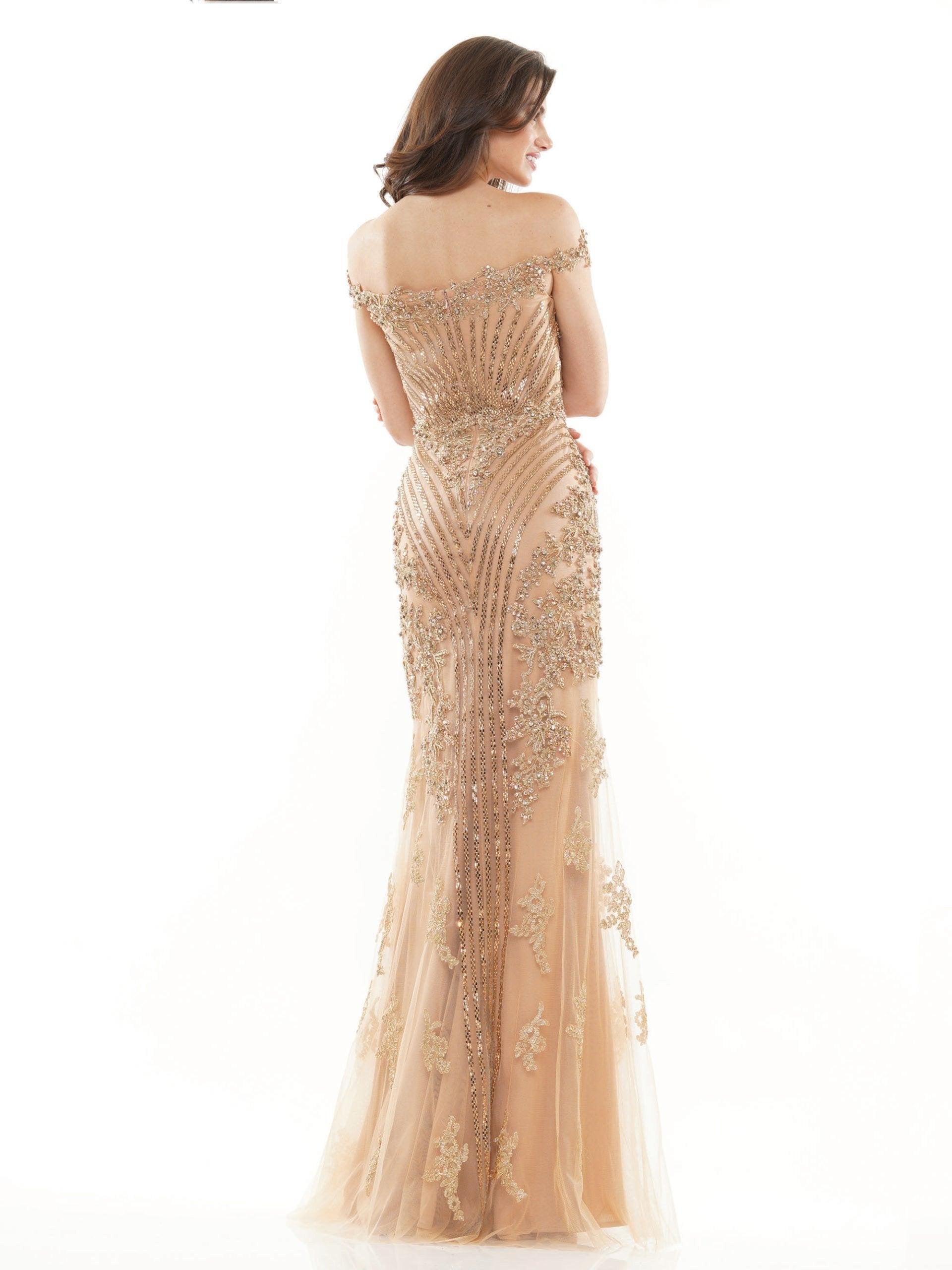 Prom Dresses Long Off Shoulder Formal Prom Gown Gold