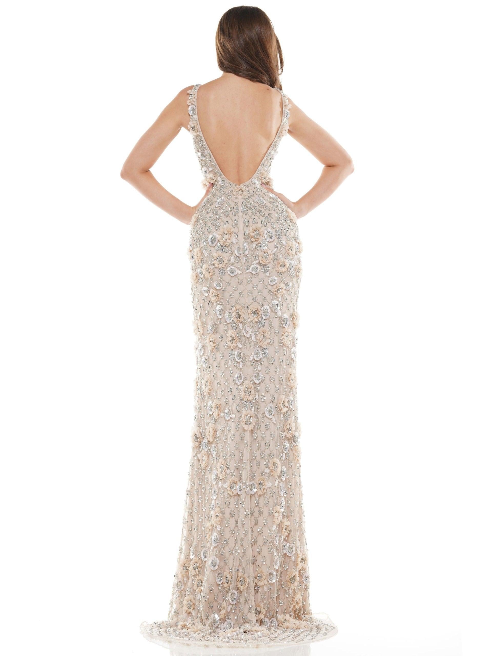Colors Long Sleeveless Formal Fitted Prom Dress 110 - The Dress Outlet