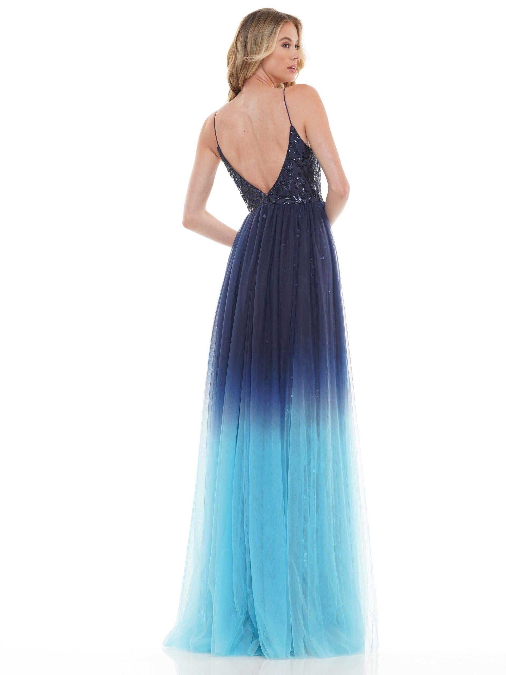 Colors Long Spaghetti Strap Ombre Prom Dress 2757 - The Dress Outlet