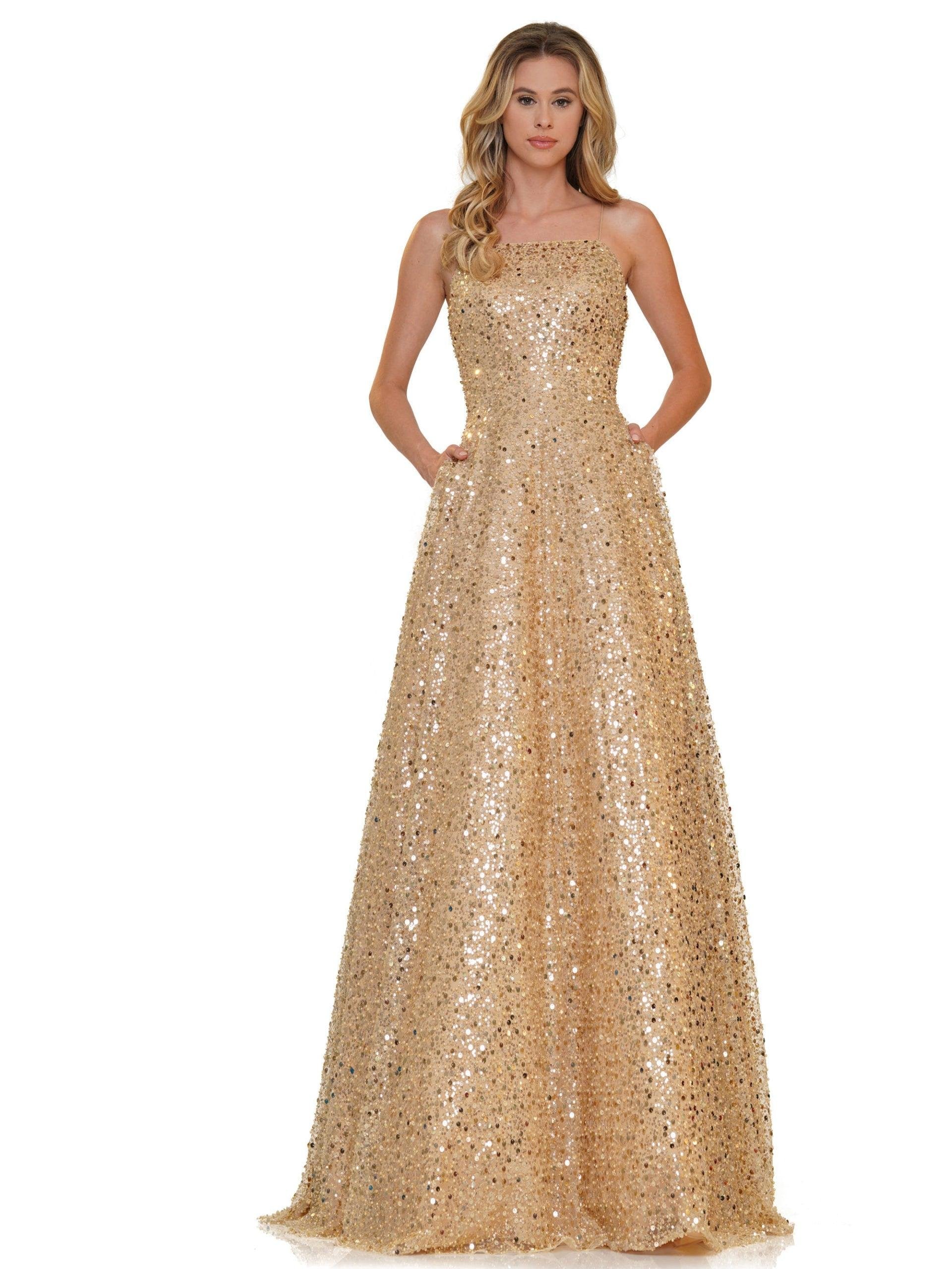 Colors Long Spaghetti Strap Prom Ball Gown 2665 - The Dress Outlet