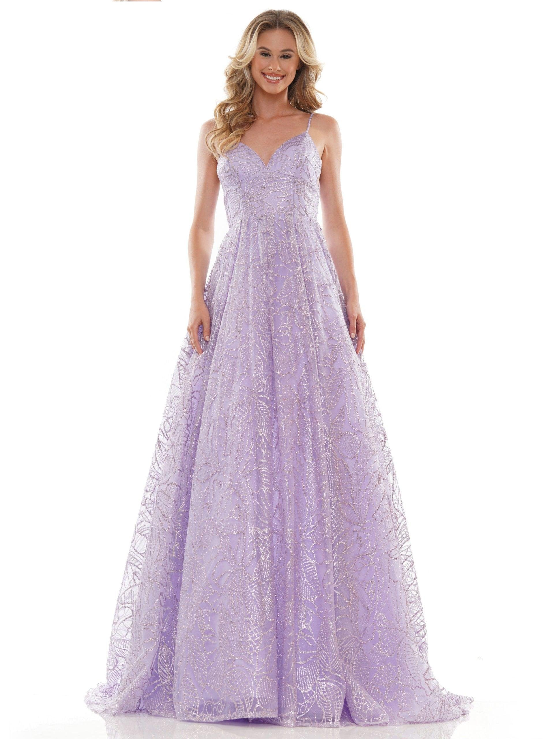 Colors Long Spaghetti Strap Prom Ball Gown 2687 - The Dress Outlet