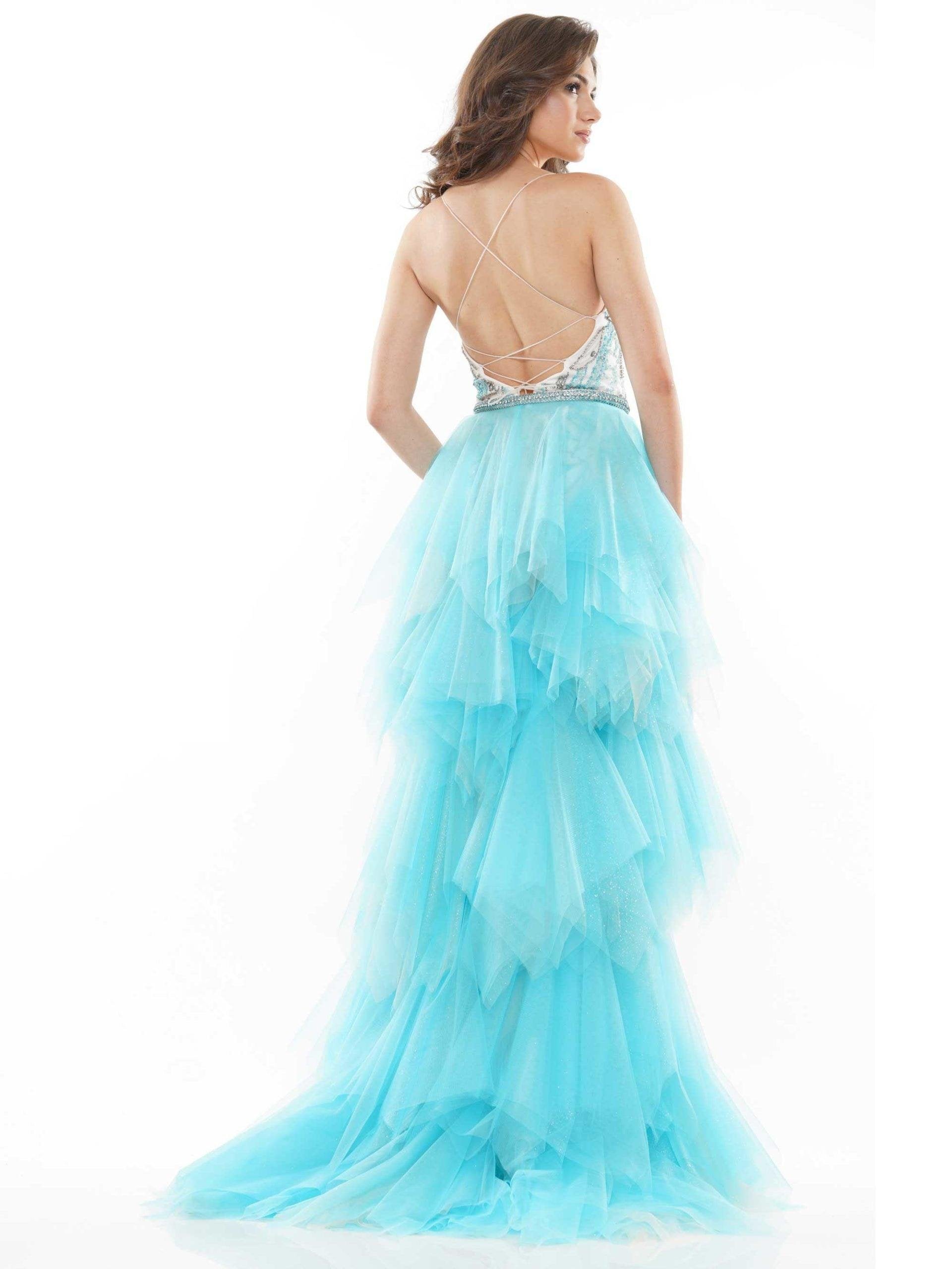 Colors Prom Formal Beaded Romper Skirt Overlay 2701 - The Dress Outlet