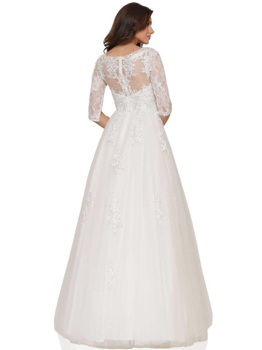 Colors Wedding 3/4 Sleeve Long Dress 1078 - The Dress Outlet
