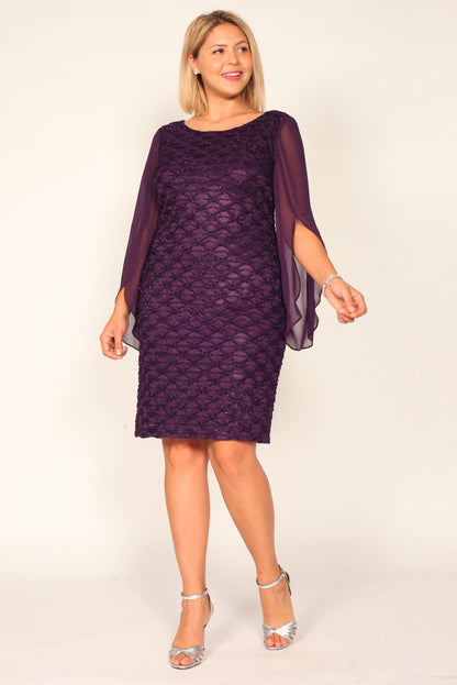 Connected Apparel Short Fitted Dress Cocktail - The Dress Outlet
