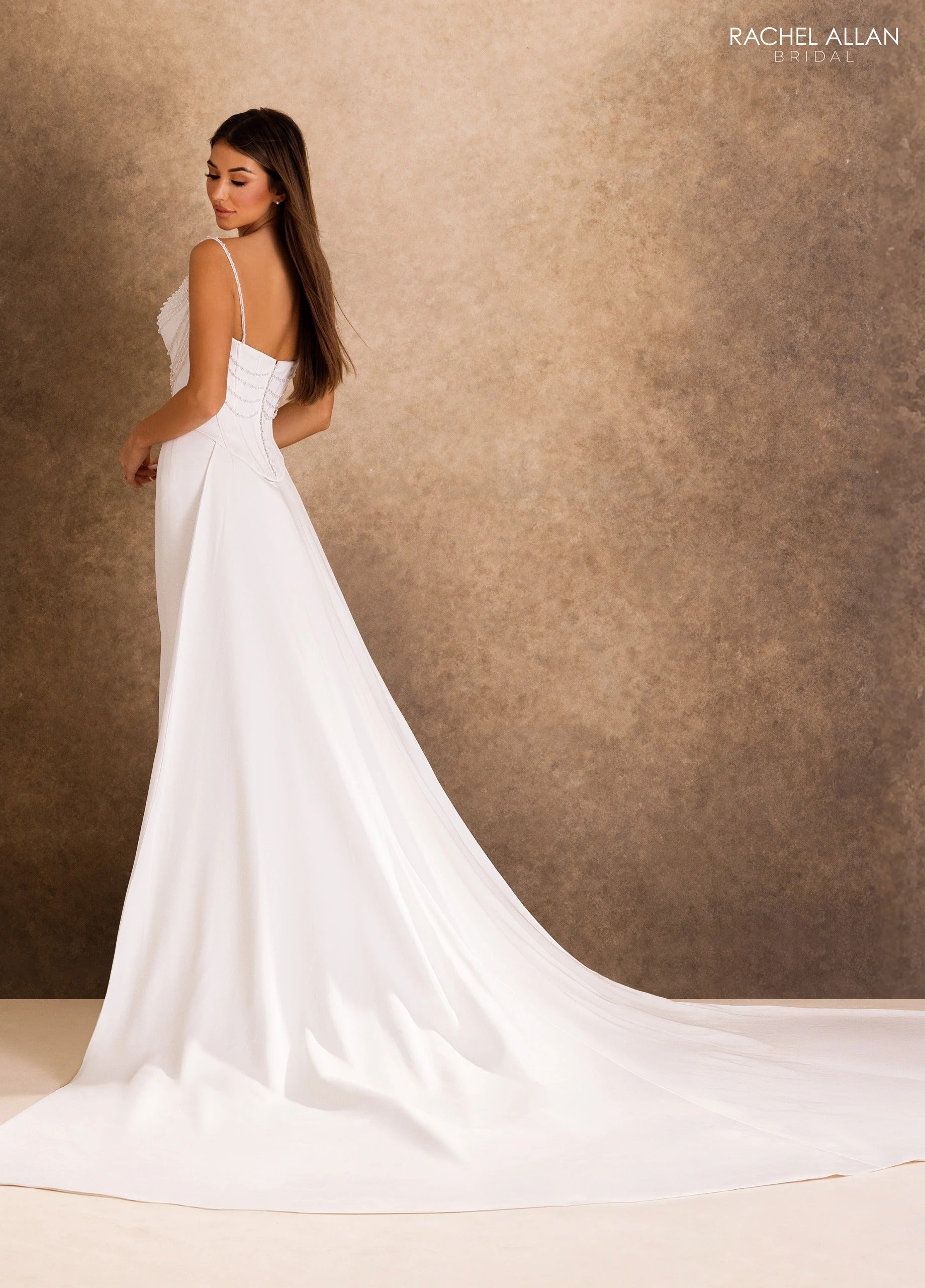 Sweetheart Floor-Length Crepe Wedding Dress Mermaid/Trumpet Rachel Allan RB4246