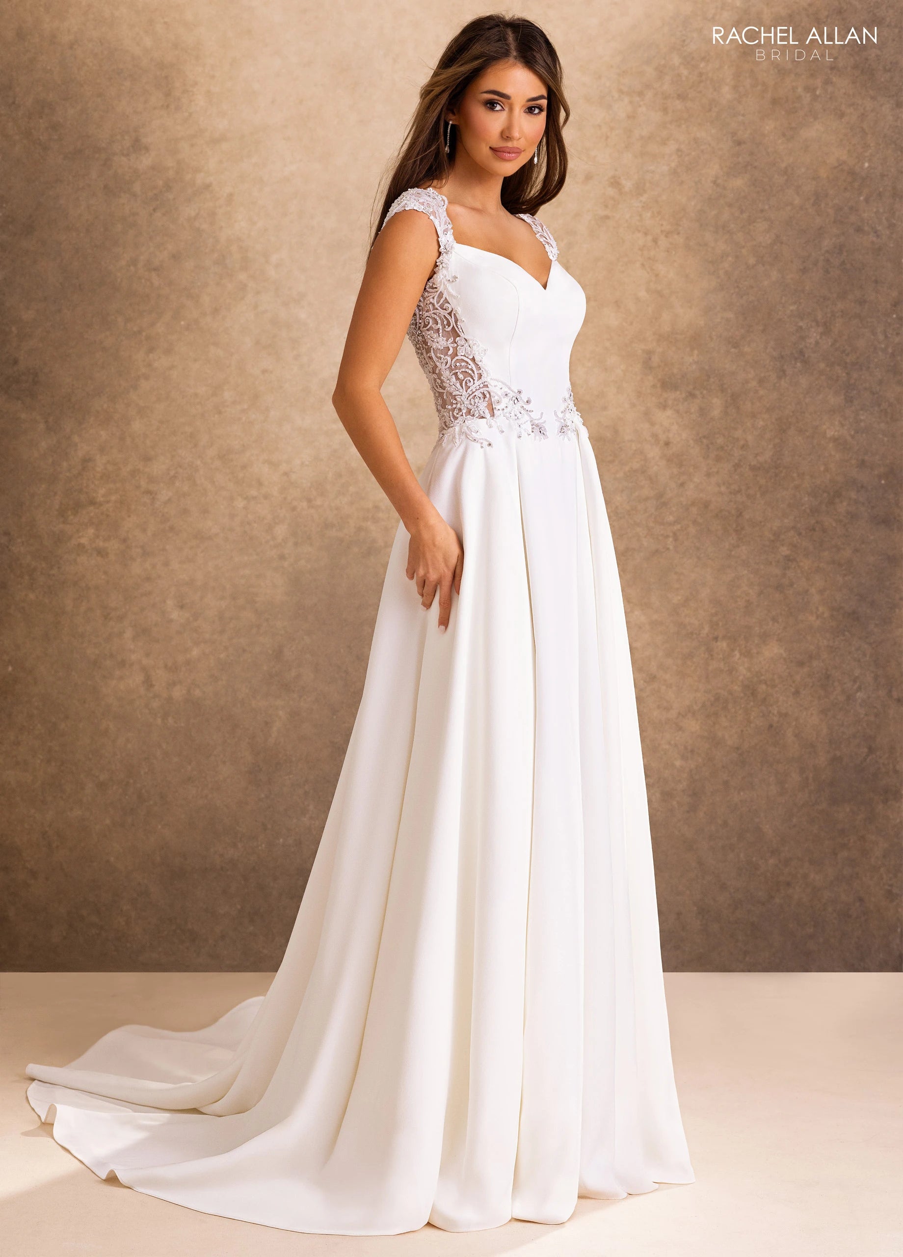Sweetheart Floor-Length Satin Wedding Dress A-Line Rachel Allan RB4250