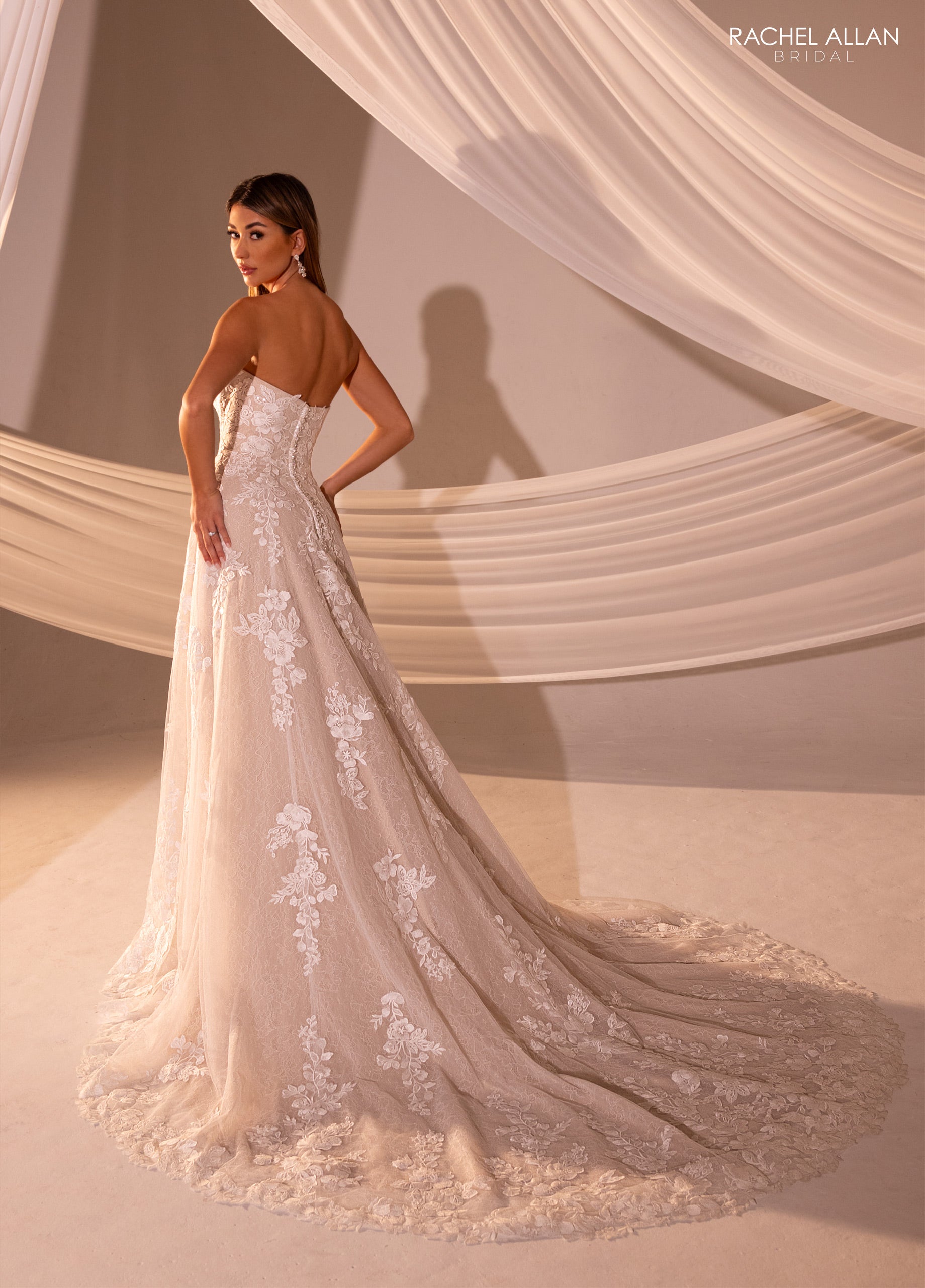 Wedding Dresses Beaded Lace Long A Line Wedding Dress Ivory Nude Sand
