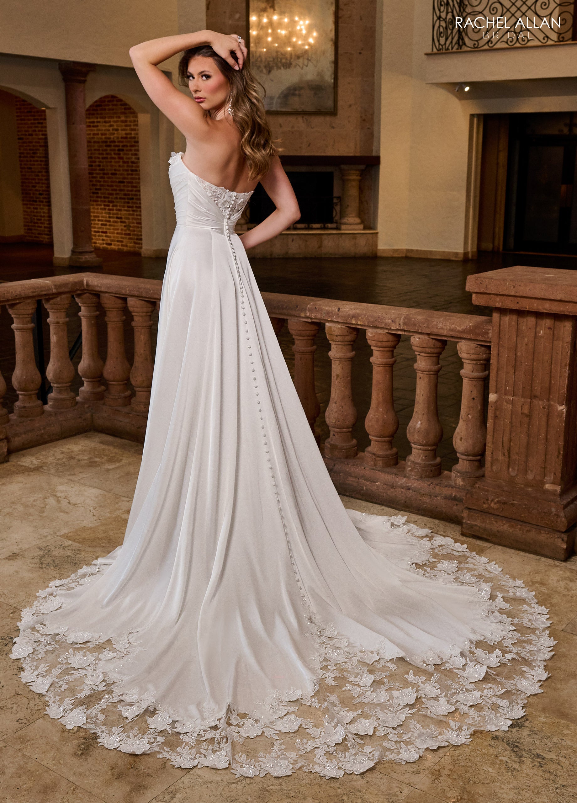 Wedding Dresses Bridal Gown Detachable Sleeves Long Wedding Dress Ivory