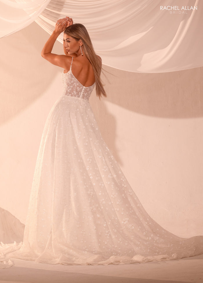 Wedding Dresses Long Floral Beaded A Line Wedding Dress Ivory Pearl