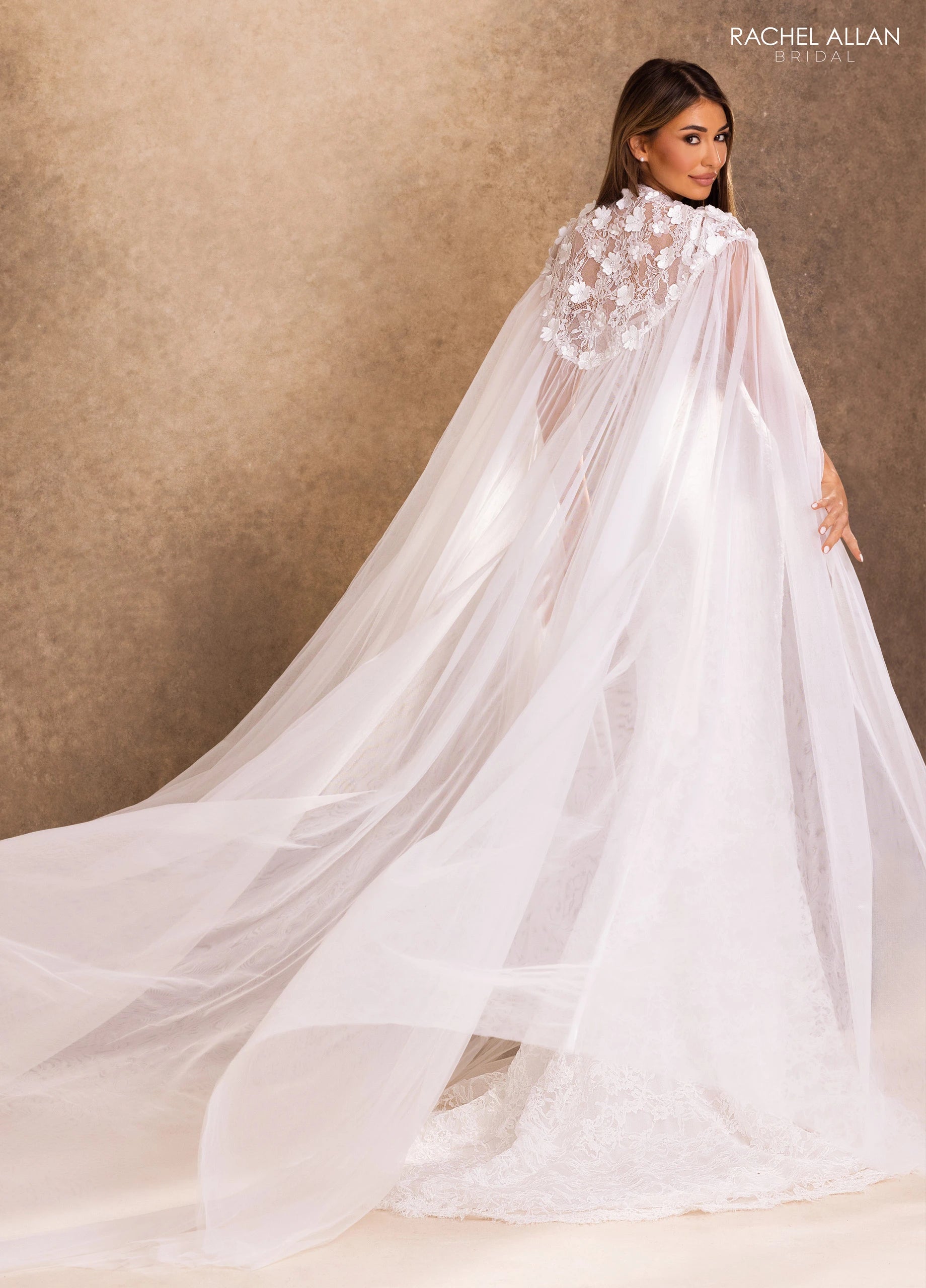 Crew High-Neck Floor-Length with T in Lace Wedding Dress Sheath/Column Rachel Allan RB4253