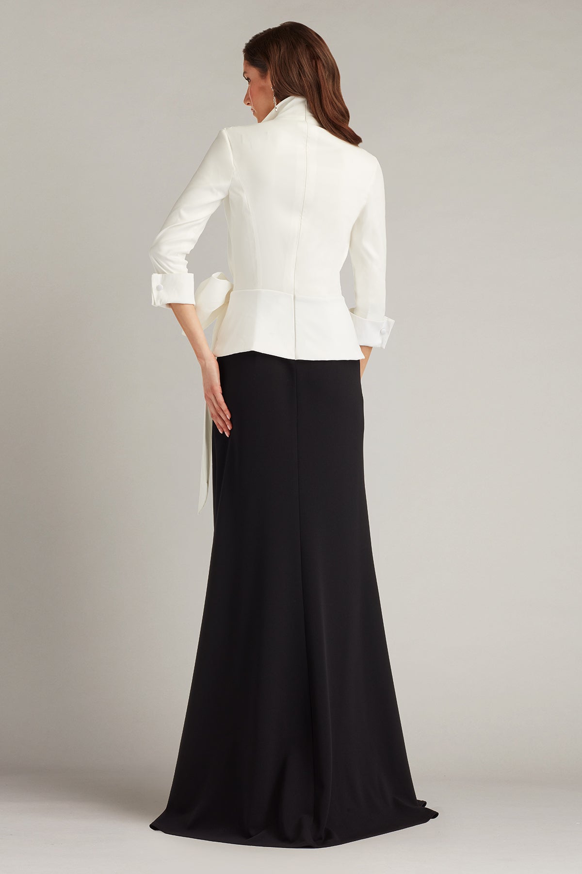 Formal Dresses Long Formal A line Evening Dress Tadashi Shoji CY26011L White/Black