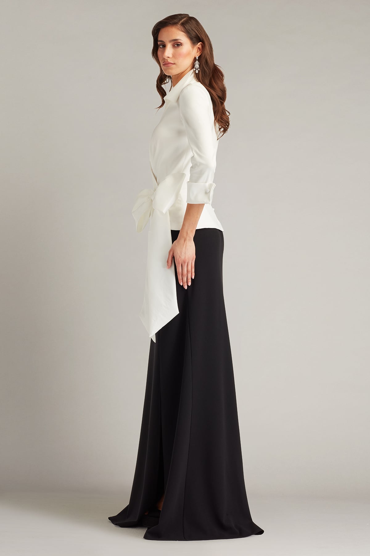 Formal Dresses Long Formal A line Evening Dress Tadashi Shoji CY26011L White/Black
