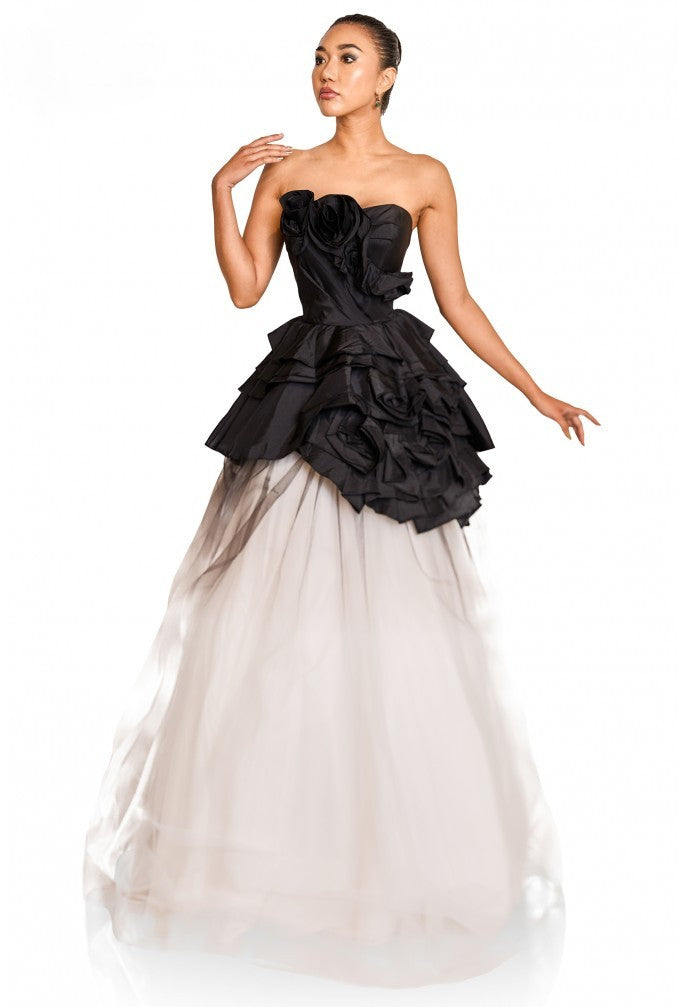 Prom Dresses Long Ruffle Lace Formal Prom Dress Blush Ivory