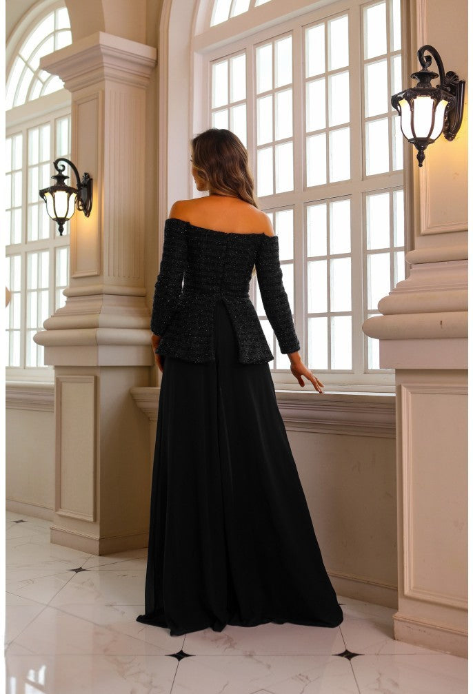 Terani Couture 242E3185 Long Metalic Lace Formal Pant Suit