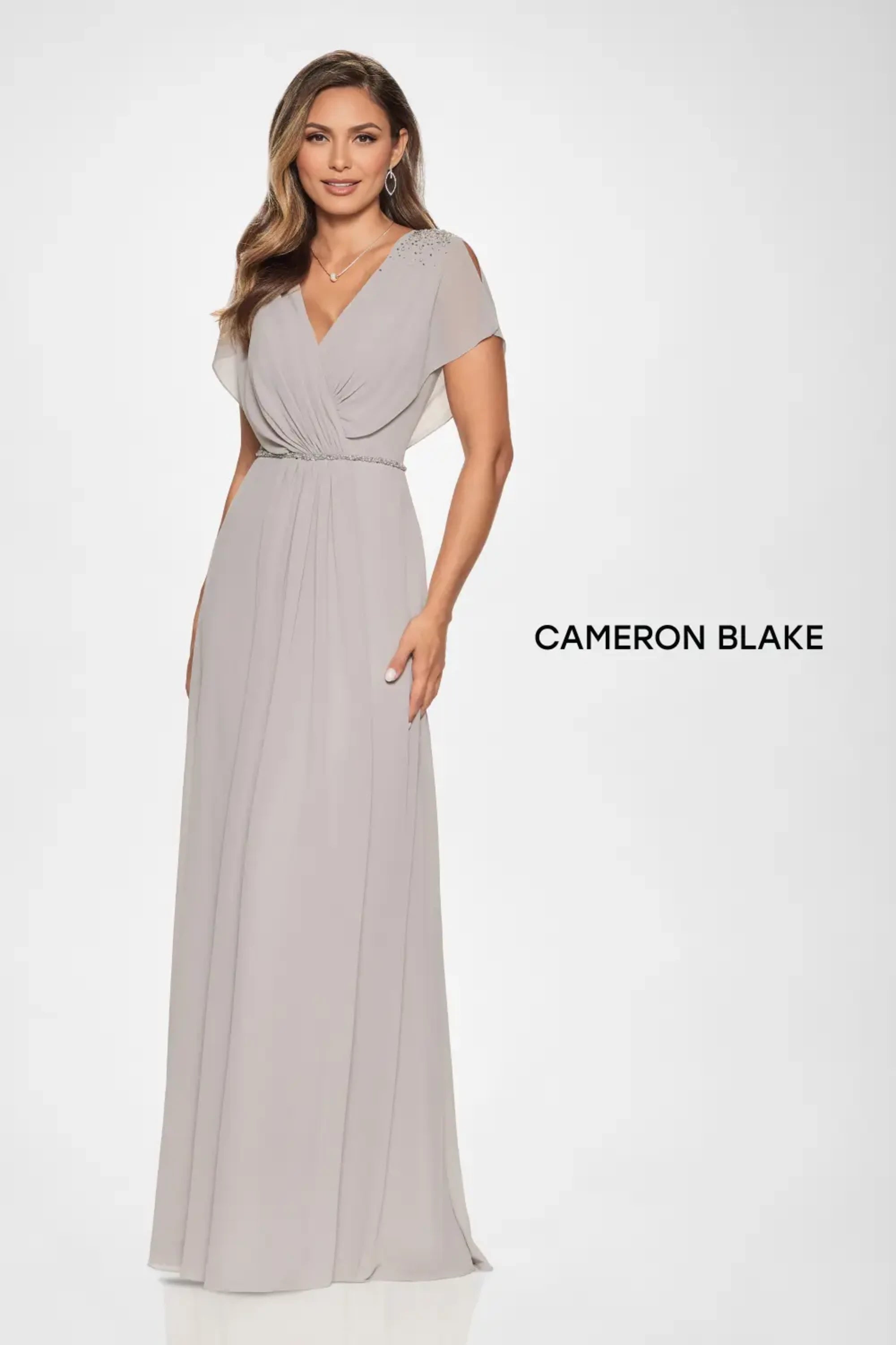 Formal Dresses Beaded A Line Long Formal Evening Dress Silver