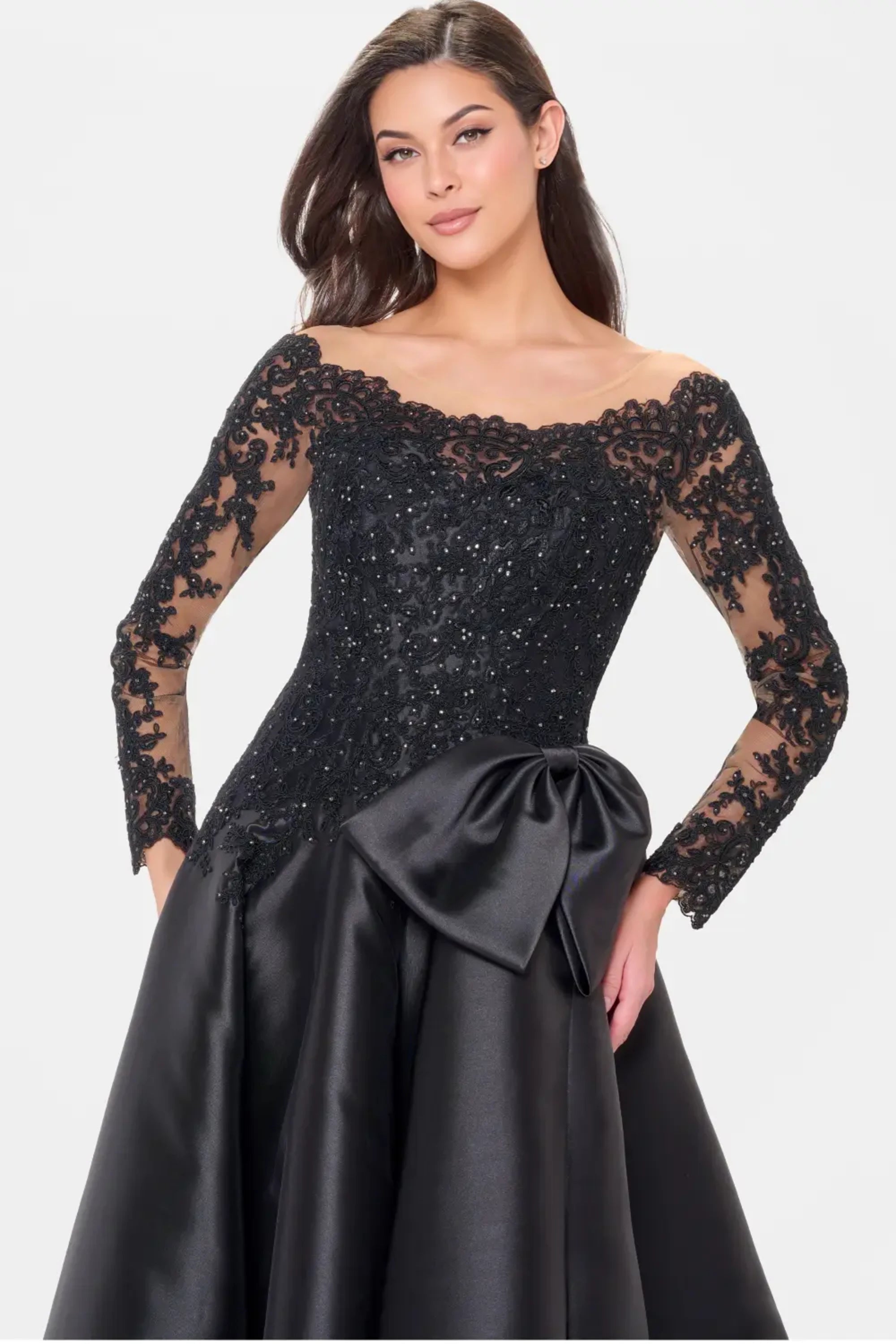 Formal Dresses Ball Gown Long Slit Formal Evening Dress Black