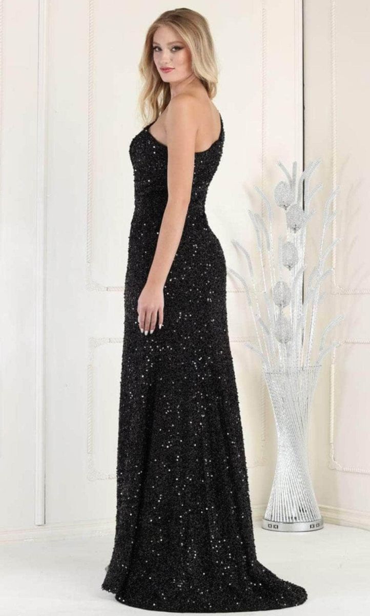 One-Shoulder Floor-Length Sequin Prom Sheath/Column May Queen 1941