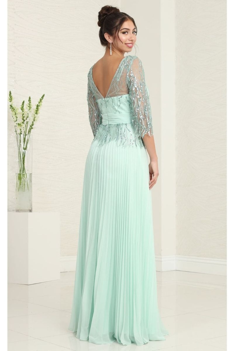 Bateau Floor-Length Chiffon Formal A-Line May Queen 2007