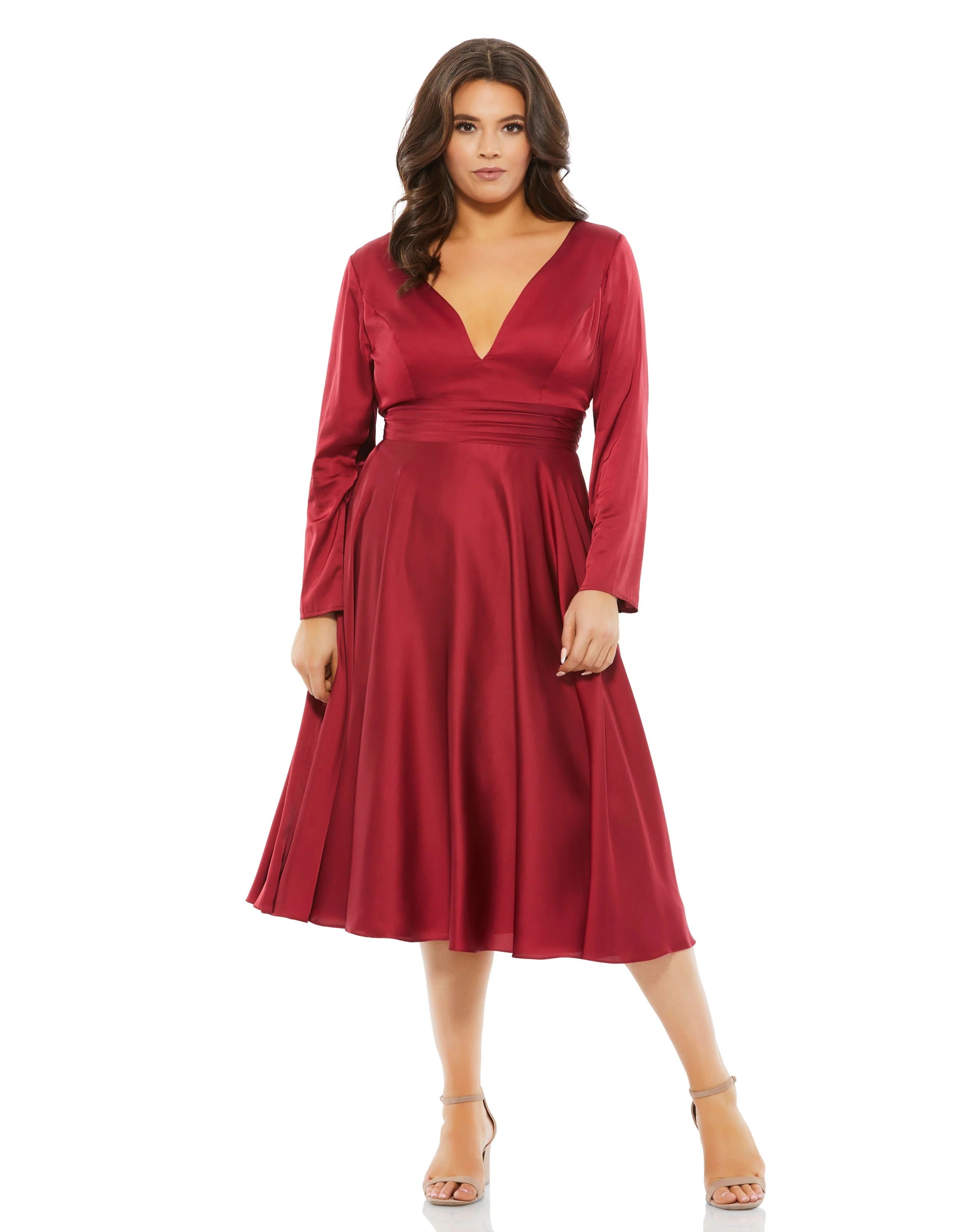 Fabulouss Long Sleeve Formal Midi Length Dress Long Sleeves & Midi Length Mac Duggal 67907