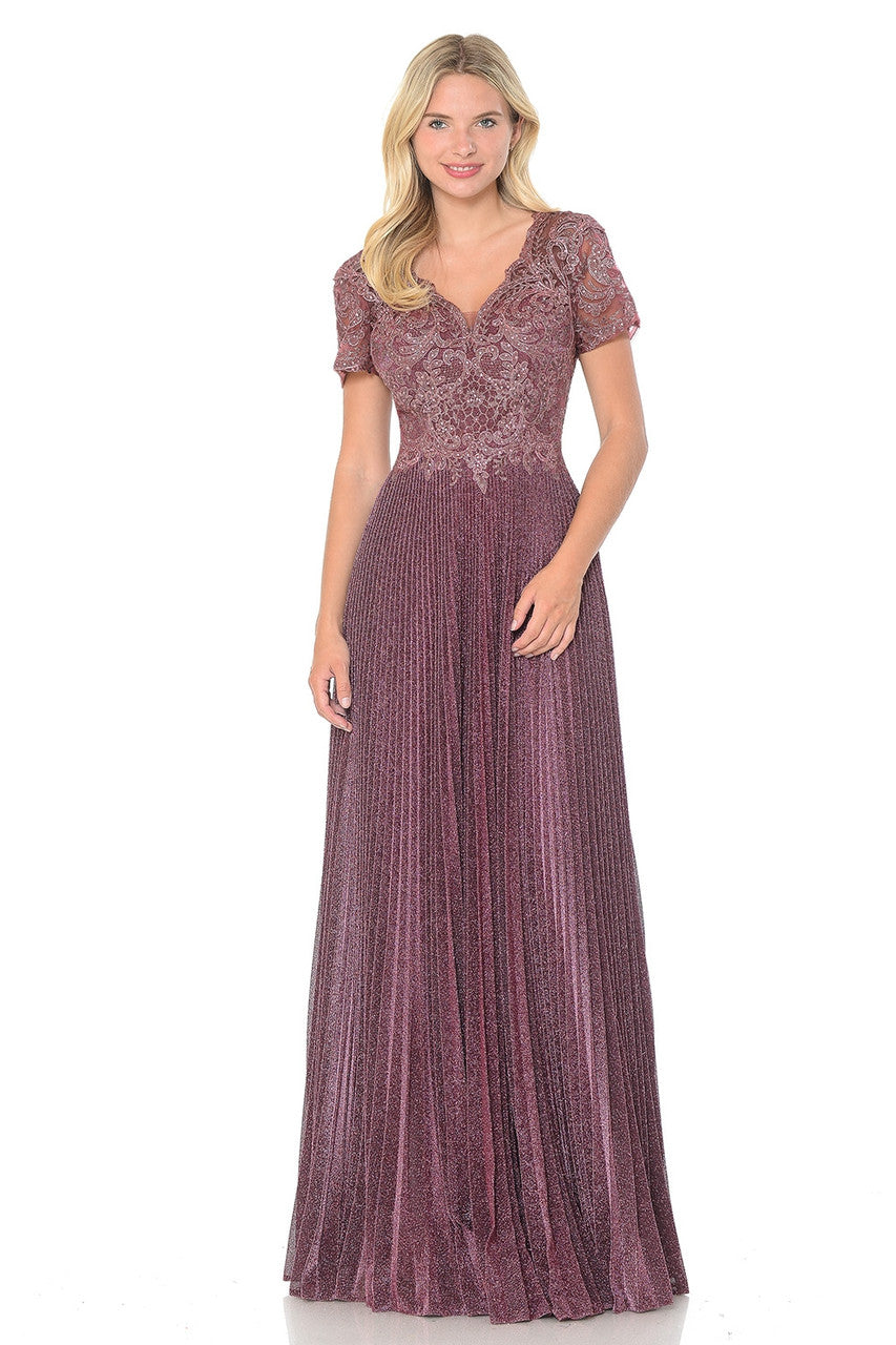 Mother of the Bride Dresses Long Formal Pleated Mother of the Bride Dress Lenovia 8139 Mauve