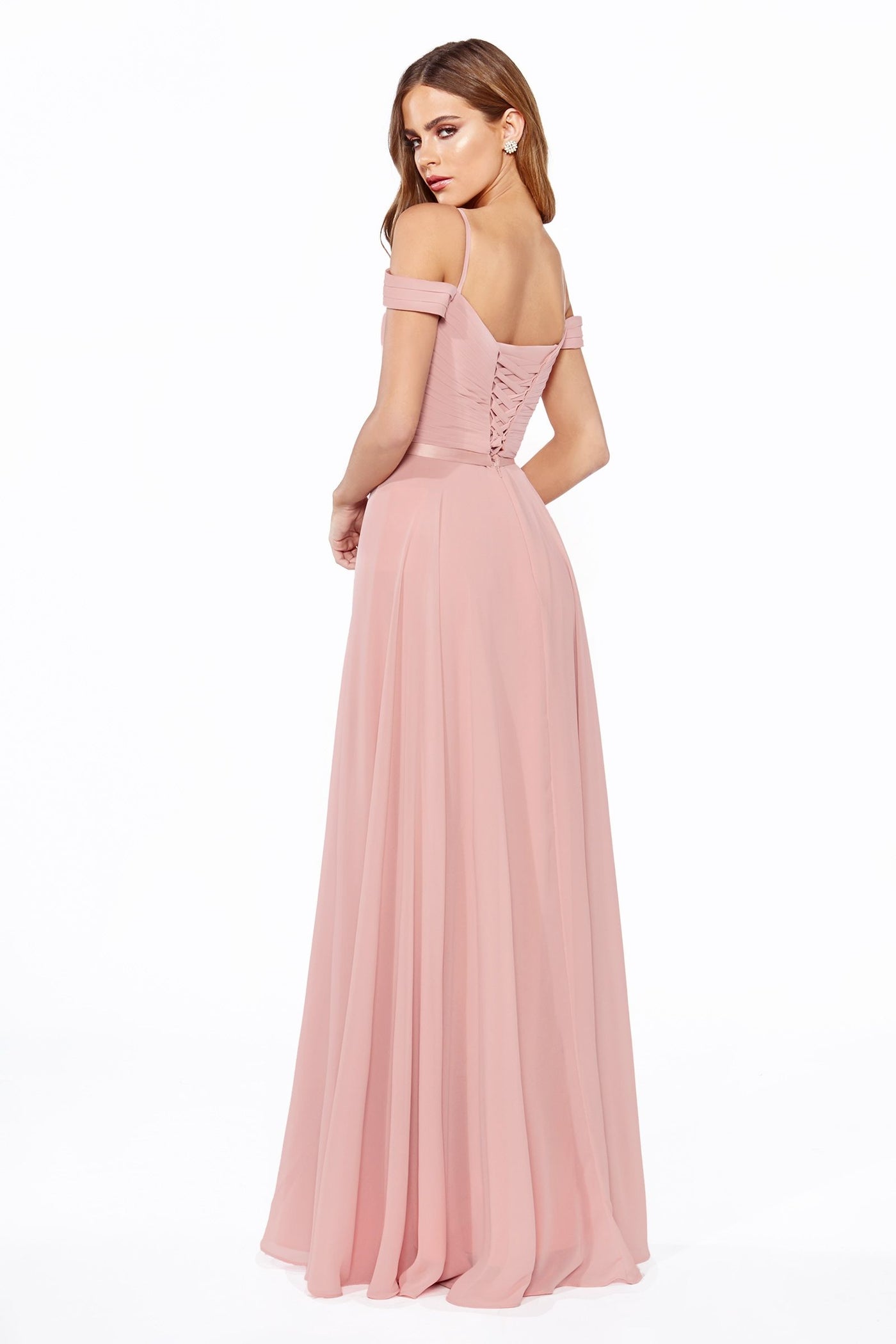 Formal Dresses Long Bridesmaids Formal Off Shoulder Prom Dress Dusty Rose
