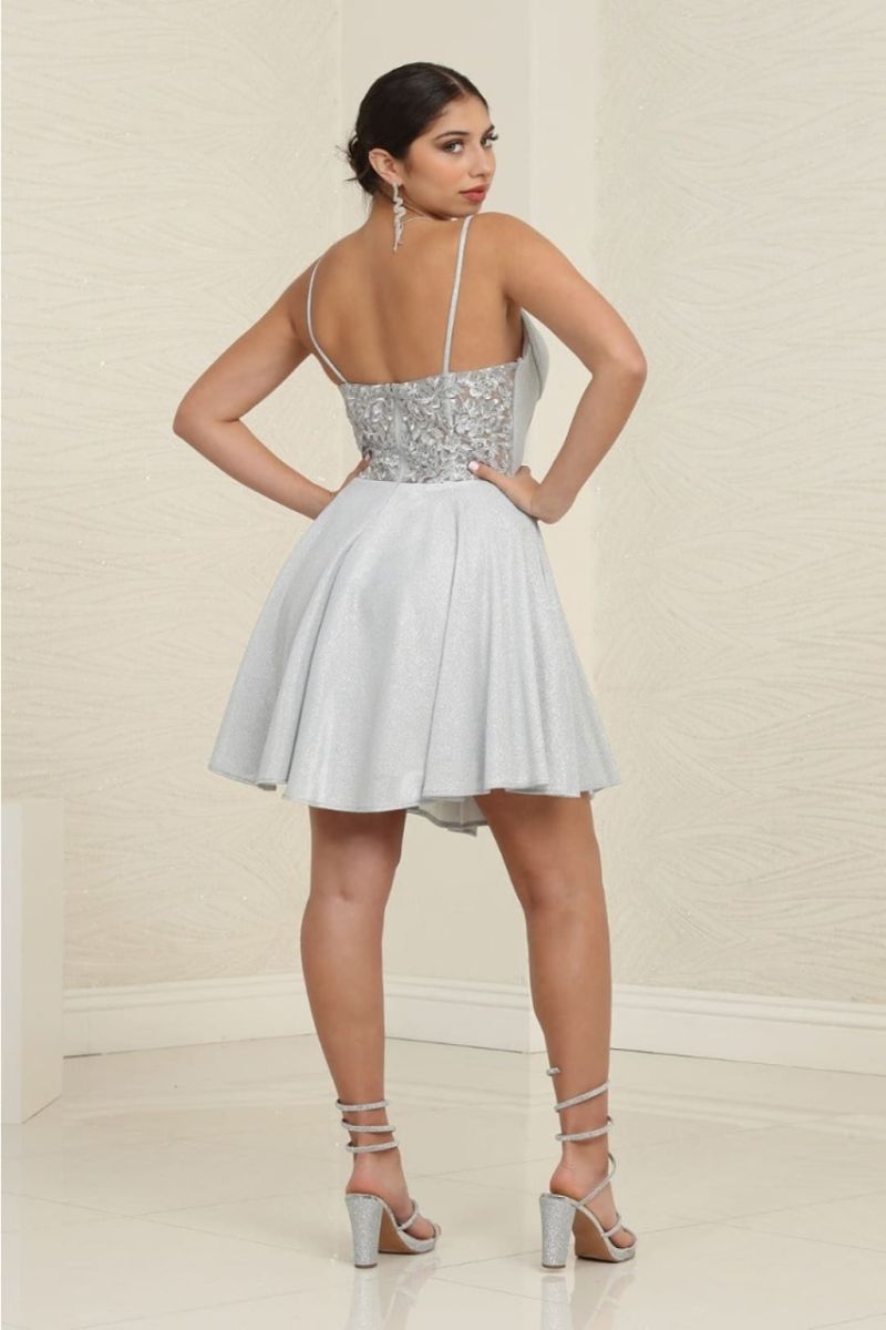 Sweetheart Mini/Short Satin Cocktail Fit & Flare May Queen 2096