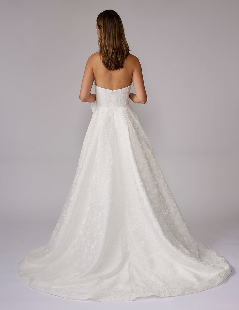 Wedding Dresses A Line Corset Long Floral Bridal Wedding Dress Nina Canacci 3286 Ivory