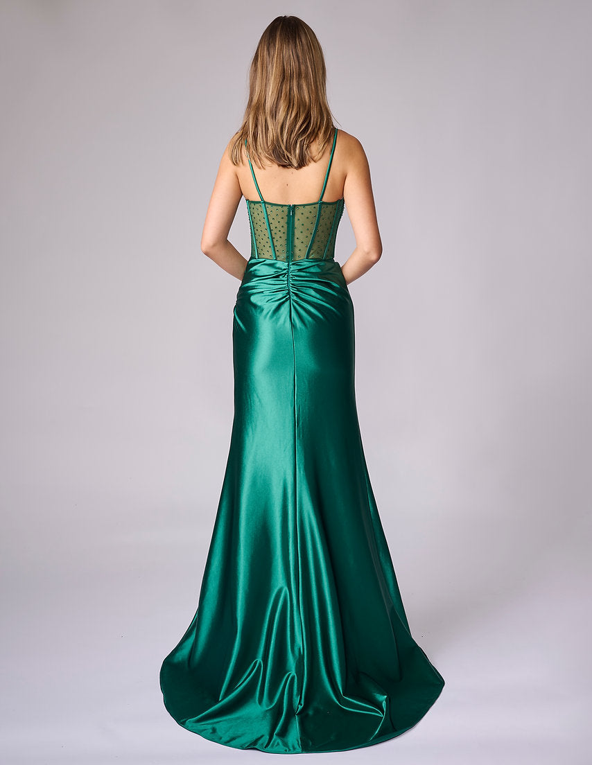 Prom Dresses Long Formal Prom Corset Fitted Dress Nina Canacci 5410 Emerald