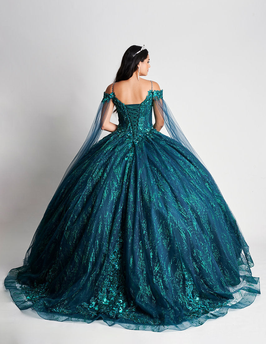 Quinceniera Dresses Long Sequin Ball Gown Quinceniera Dress Nina Canacci Q101 Emerald