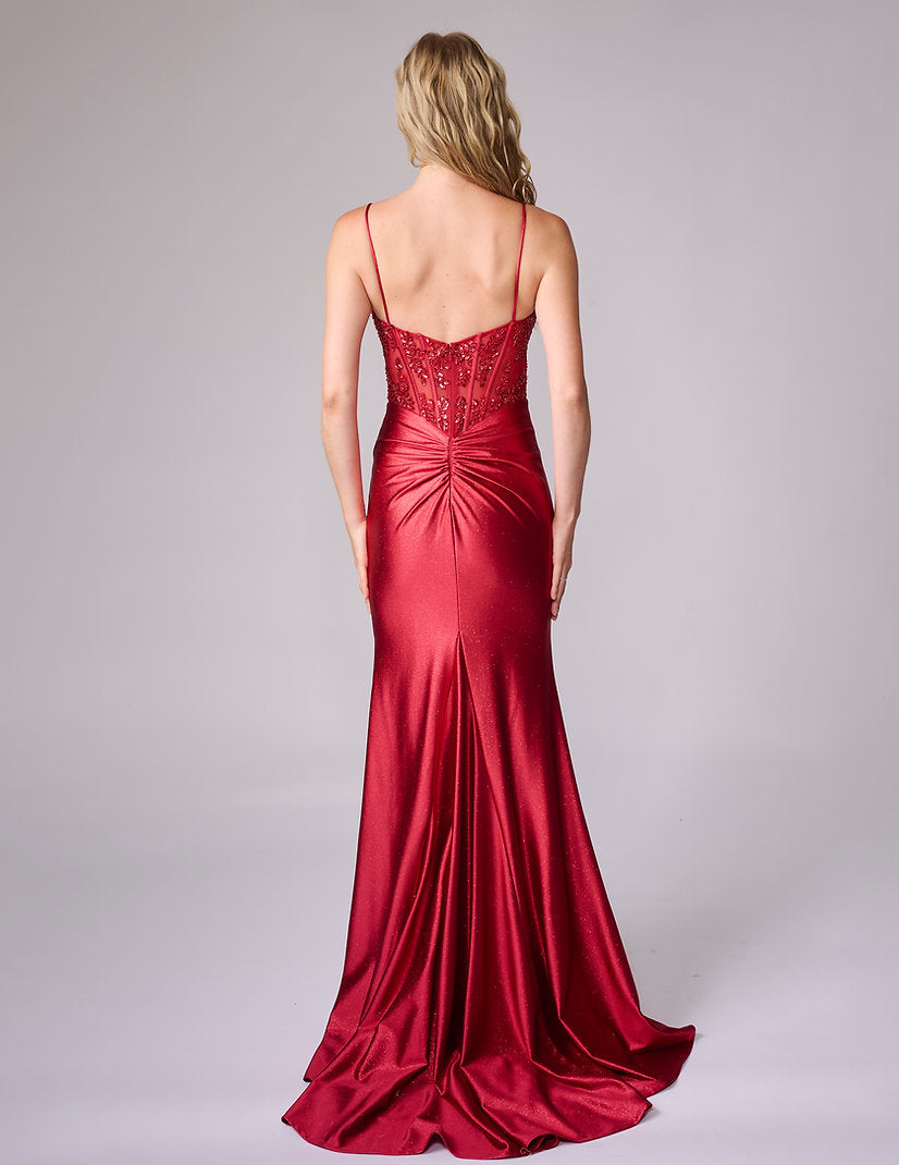 Prom Dresses Sequin Long Formal Lace Applique Prom Dress Nina Canacci 4451 Wine