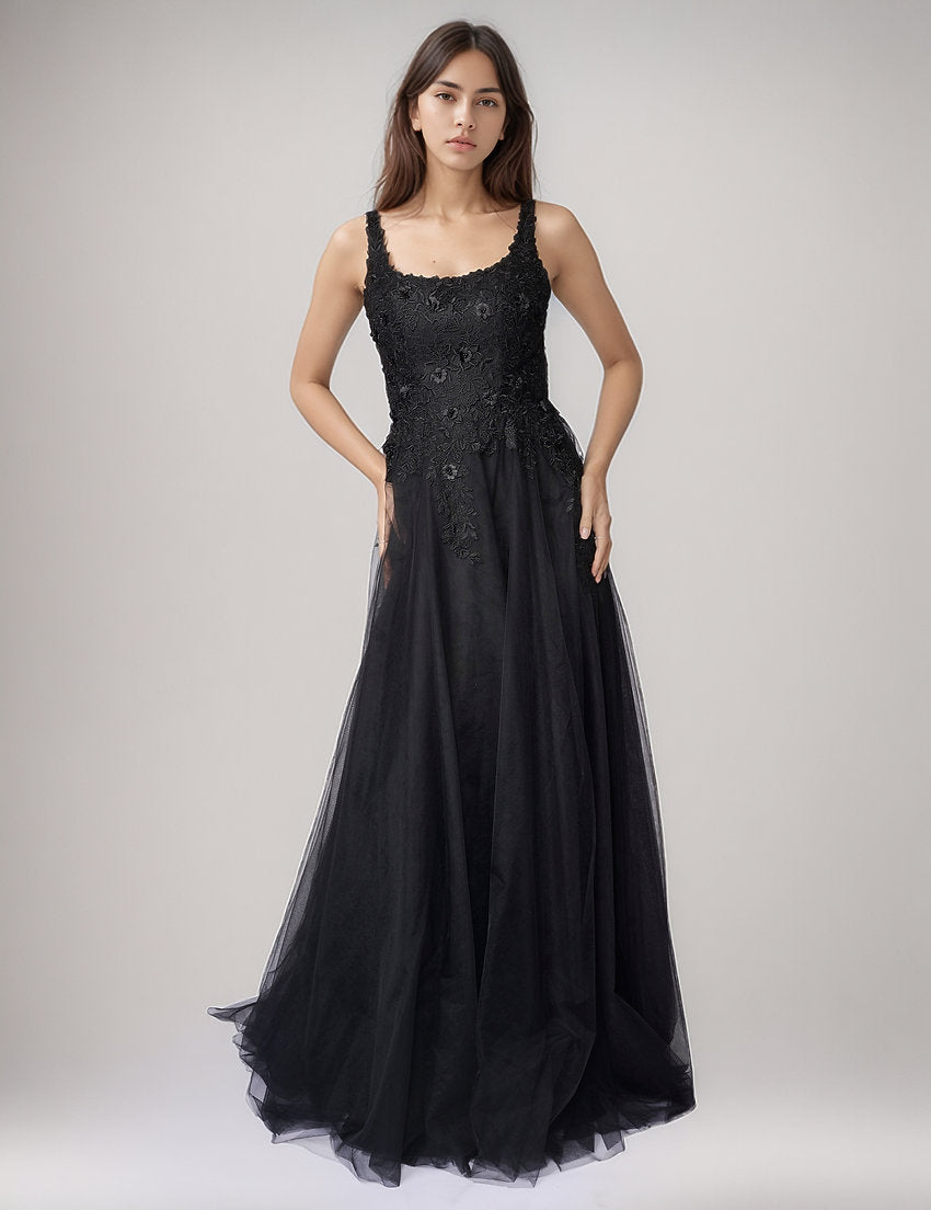 Formal Dresses Long Lace Applique Prom Formal Dress Nina Canacci 6700 Black
