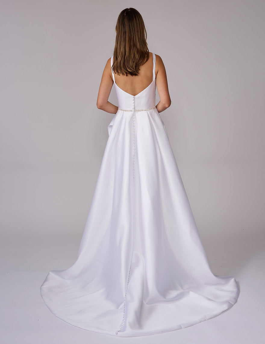 Wedding Dresses Long Slit Bridal Wedding Dress Nina Canacci 2456 Ivory
