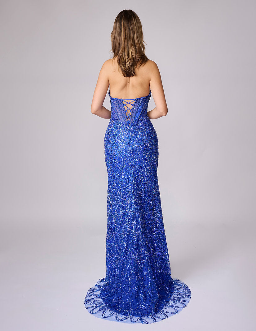 Prom Dresses Long Formal Corset Fitted Prom Dress Nina Canacci 4458 Royal