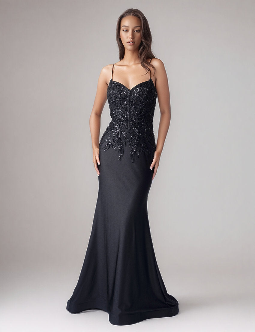 Formal Dresses Long Beaded Prom Formal Dress Nina Canacci 8300 Black