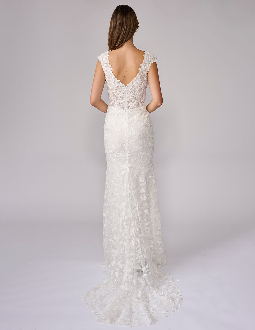 Wedding Dresses Long Bridal Wedding Fitted Dress Nina Canacci 5404 Ivory