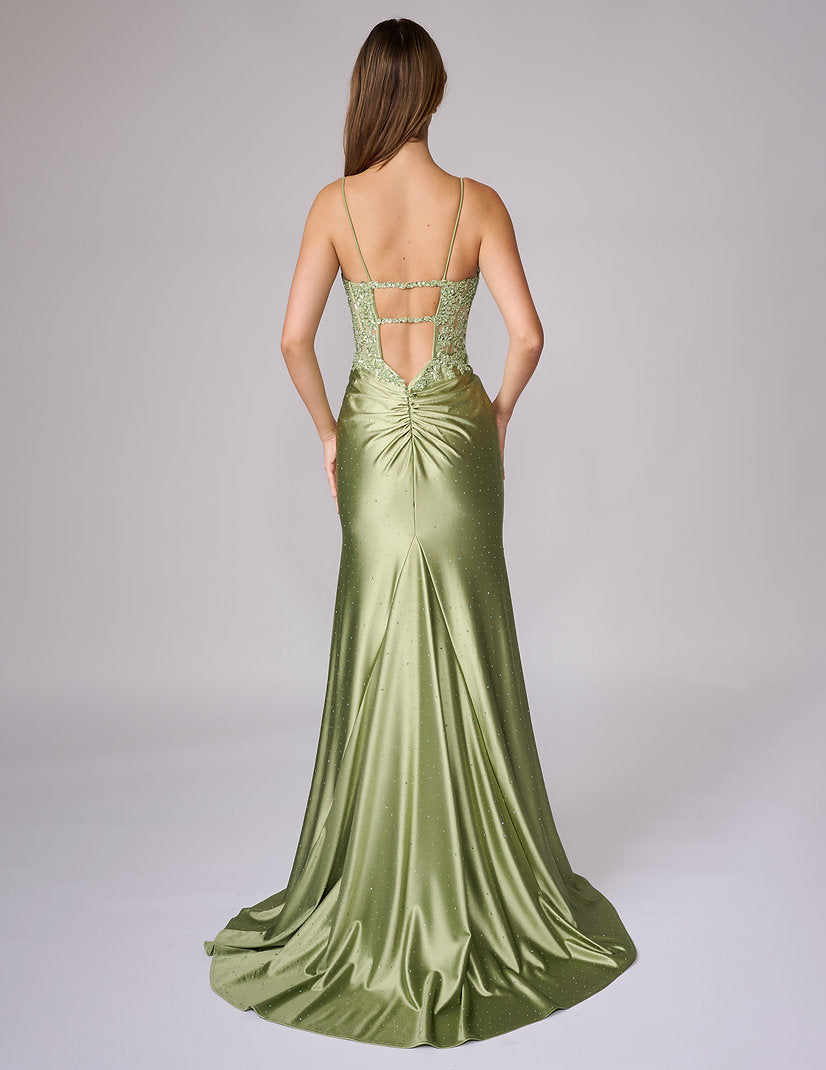 Prom Dresses Long Formal Corset Beaded Evening Prom Dress Nina Canacci 4450 Sage