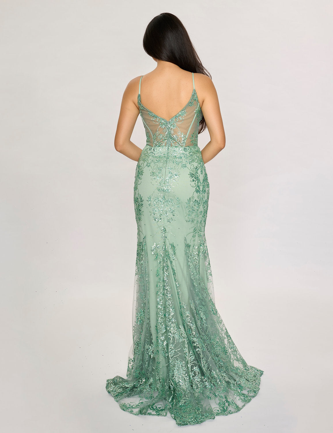 Prom Dresses Fitted Long Prom Formal Dress Sage