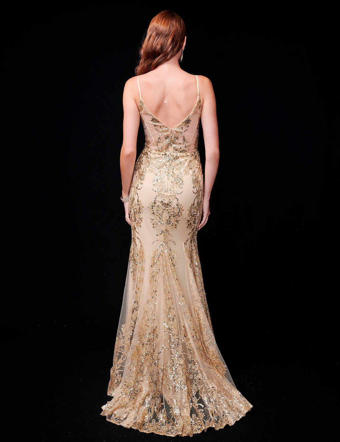 Prom Dresses Fitted Long Prom Formal Dress Champagne