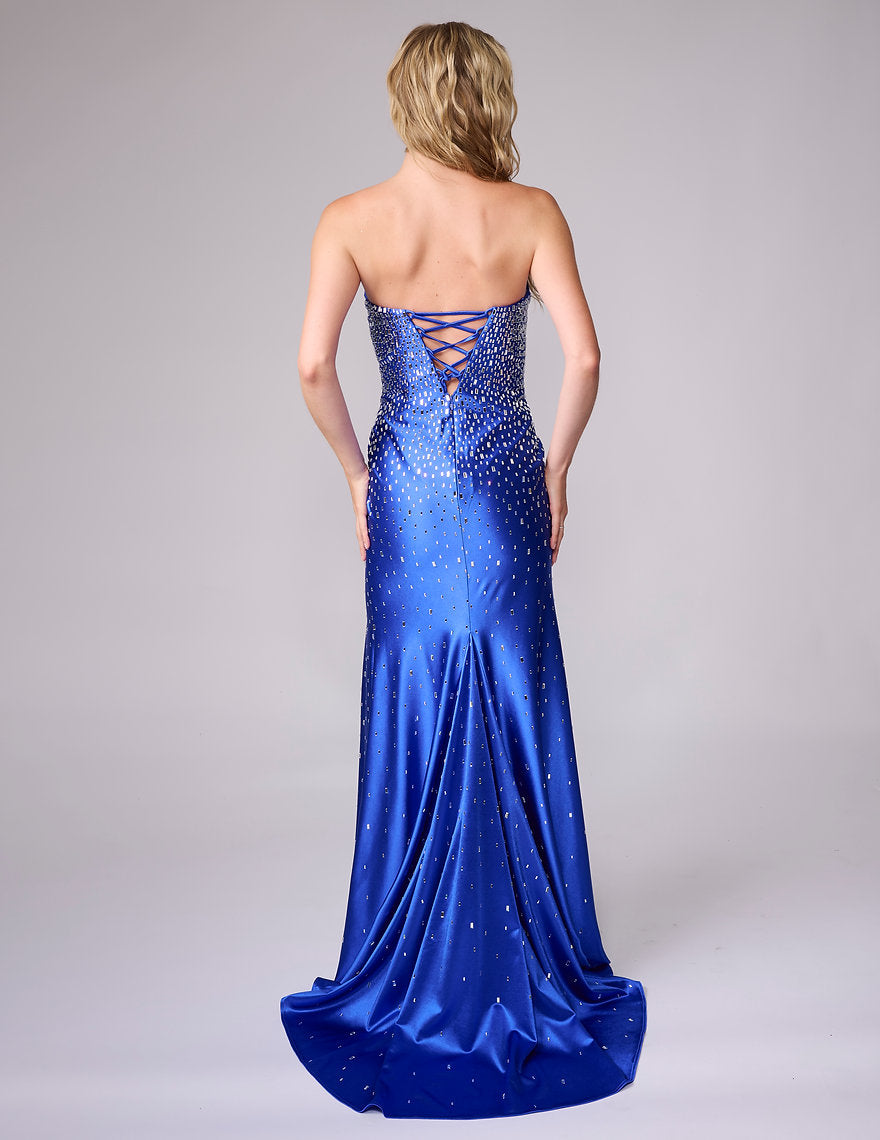 Prom Dresses Beaded Slit Long Formal Prom Dress Nina Canacci 1619 Royal