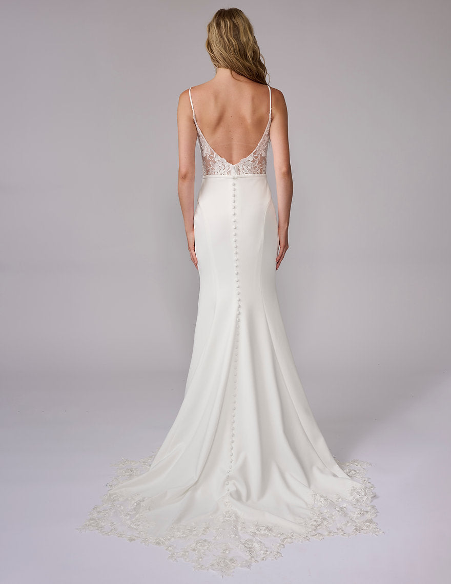 Wedding Dresses Long Fitted Bridal Wedding Dress Nina Canacci 2462 Ivory