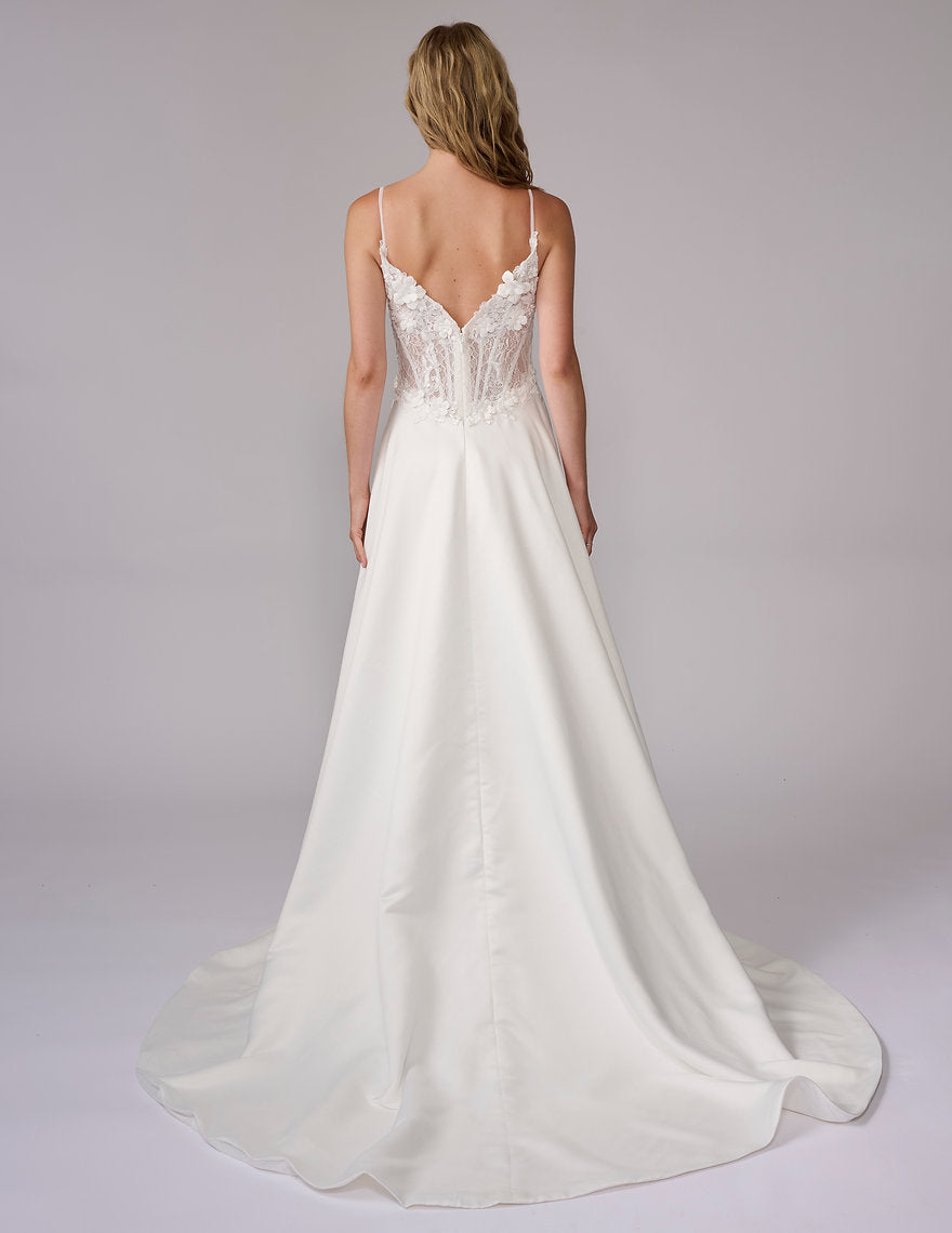Wedding Dresses Long Corset A Line Bridal Wedding Dress Nina Canacci 2463 Ivory