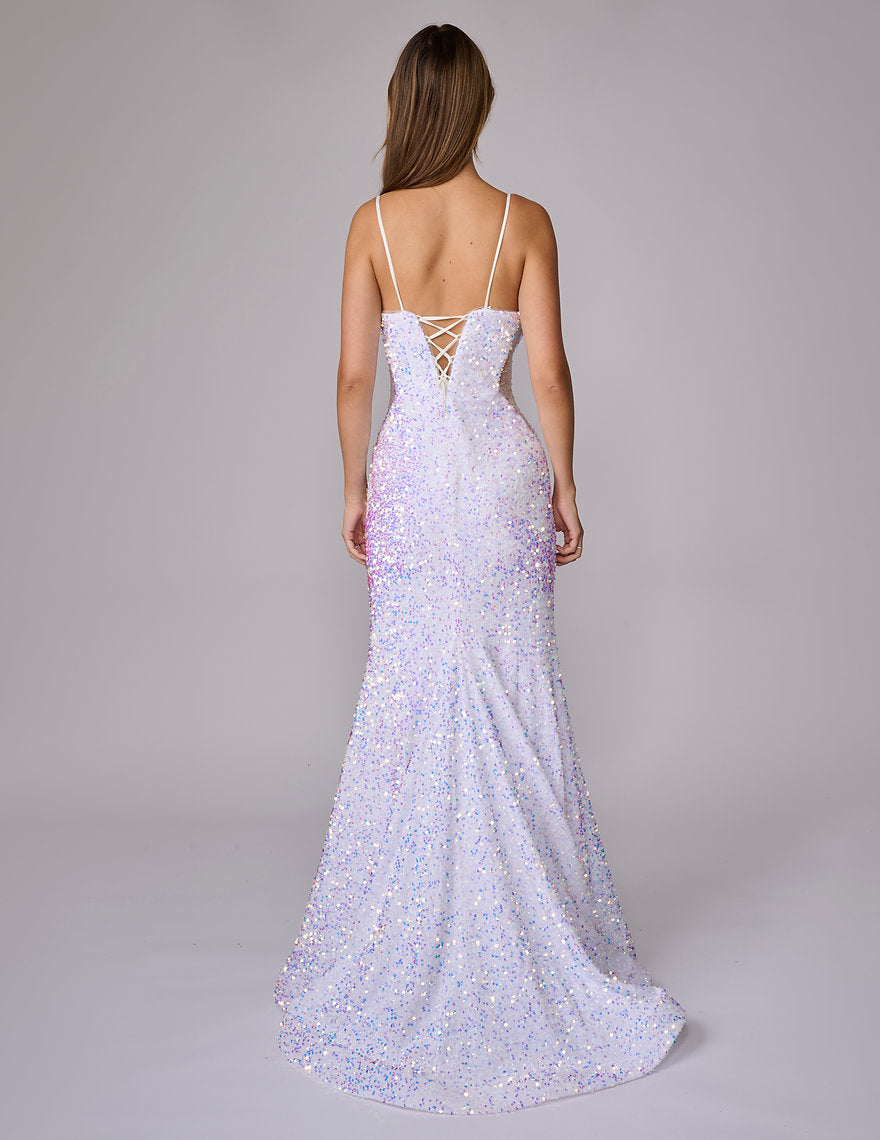Wedding Dresses Sequin Mermaid Long Bridal Wedding Dress Nina Canacci 1616 White/Multi