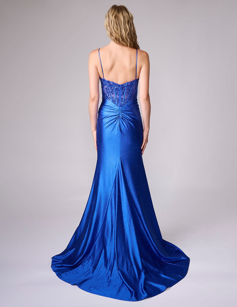 Prom Dresses Sequin Long Formal Lace Applique Prom Dress Nina Canacci 4451 Royal