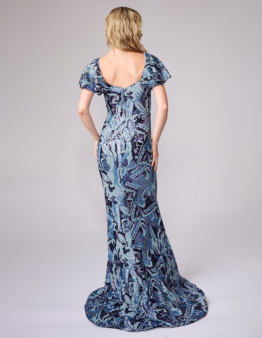 Formal Dresses Long Sequin Fitted Evening Formal Dress Nina Canacci 6715 Navy Blue