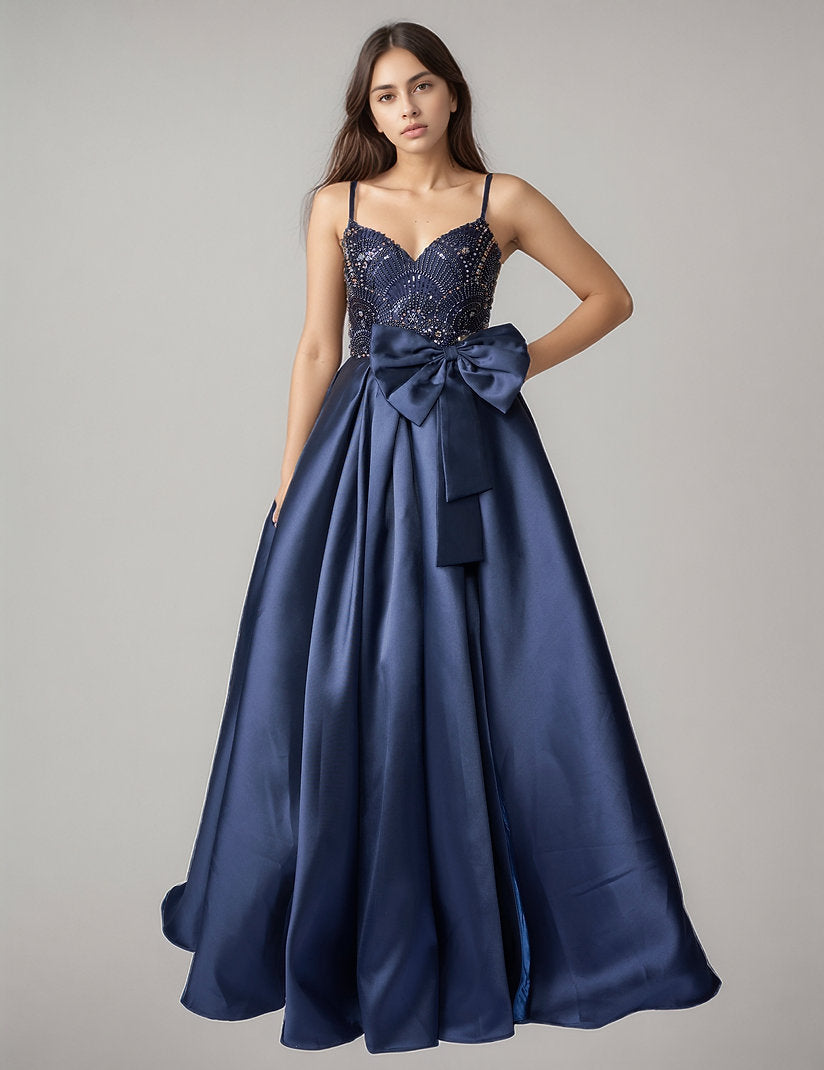 Prom Dresses Ball Gown Long Formal Corset Evening Prom Dress Nina Canacci 3278 Navy